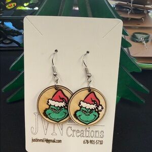 Festive Grinch Earrings by JVN Creations